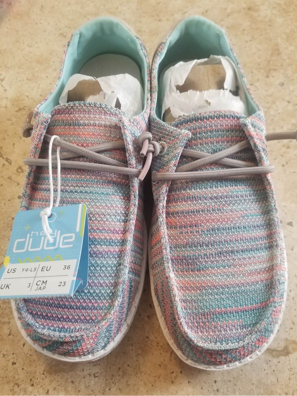 Hey Dude Kids Pastel Multi Knit Slip-On Sneakers